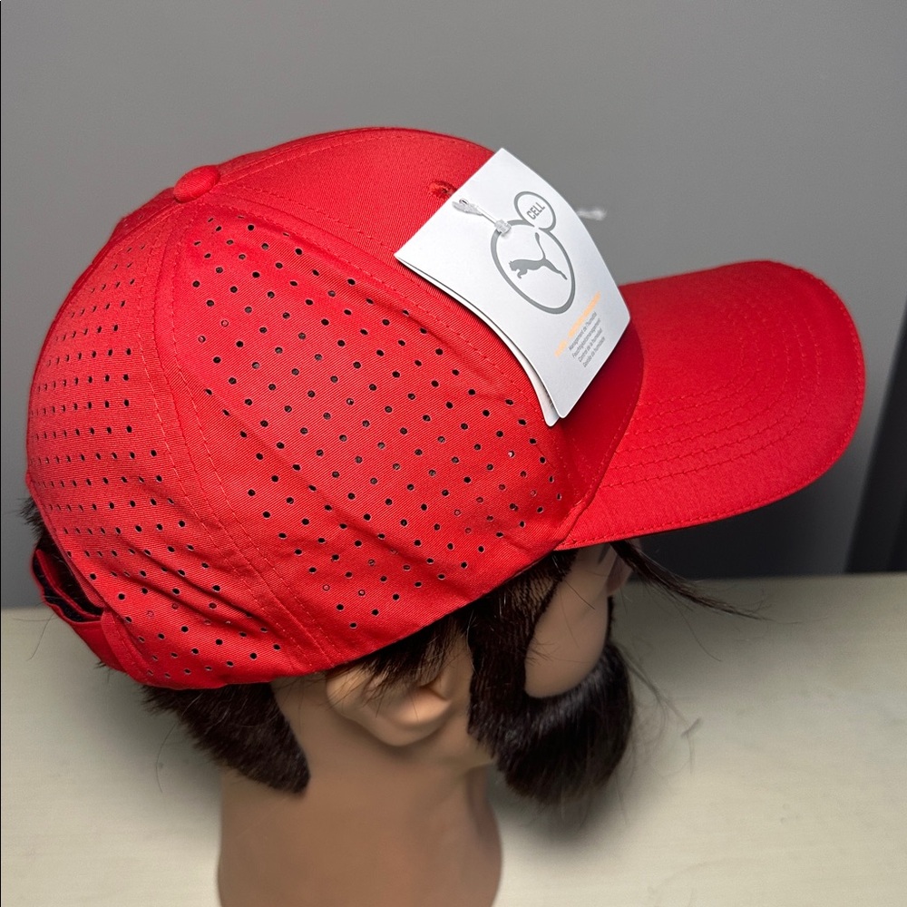 Puma new Bold Red breathable athletic Hat - Picture 7 of 9